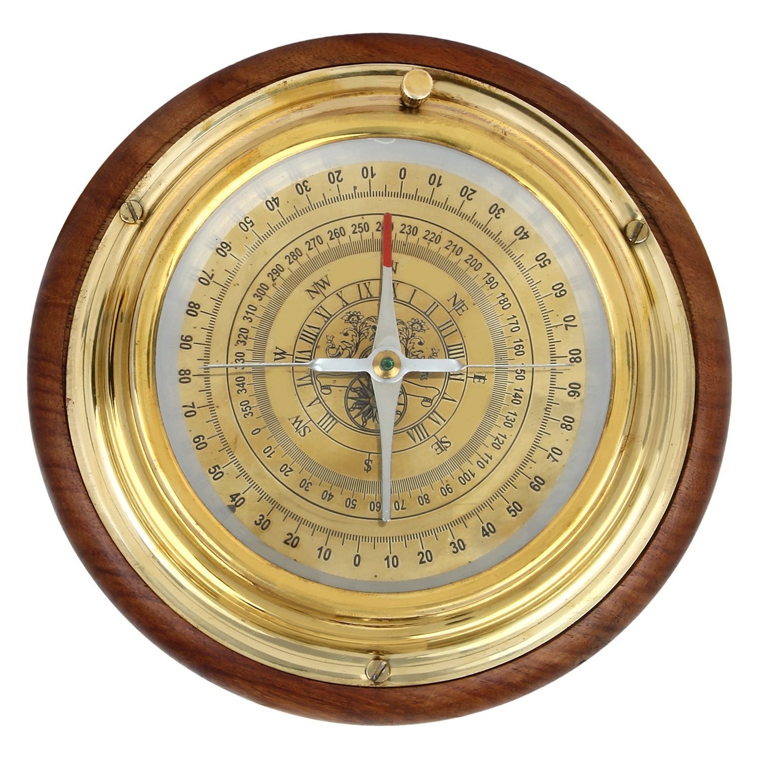 Brown Nautical Brass Desktop Compass