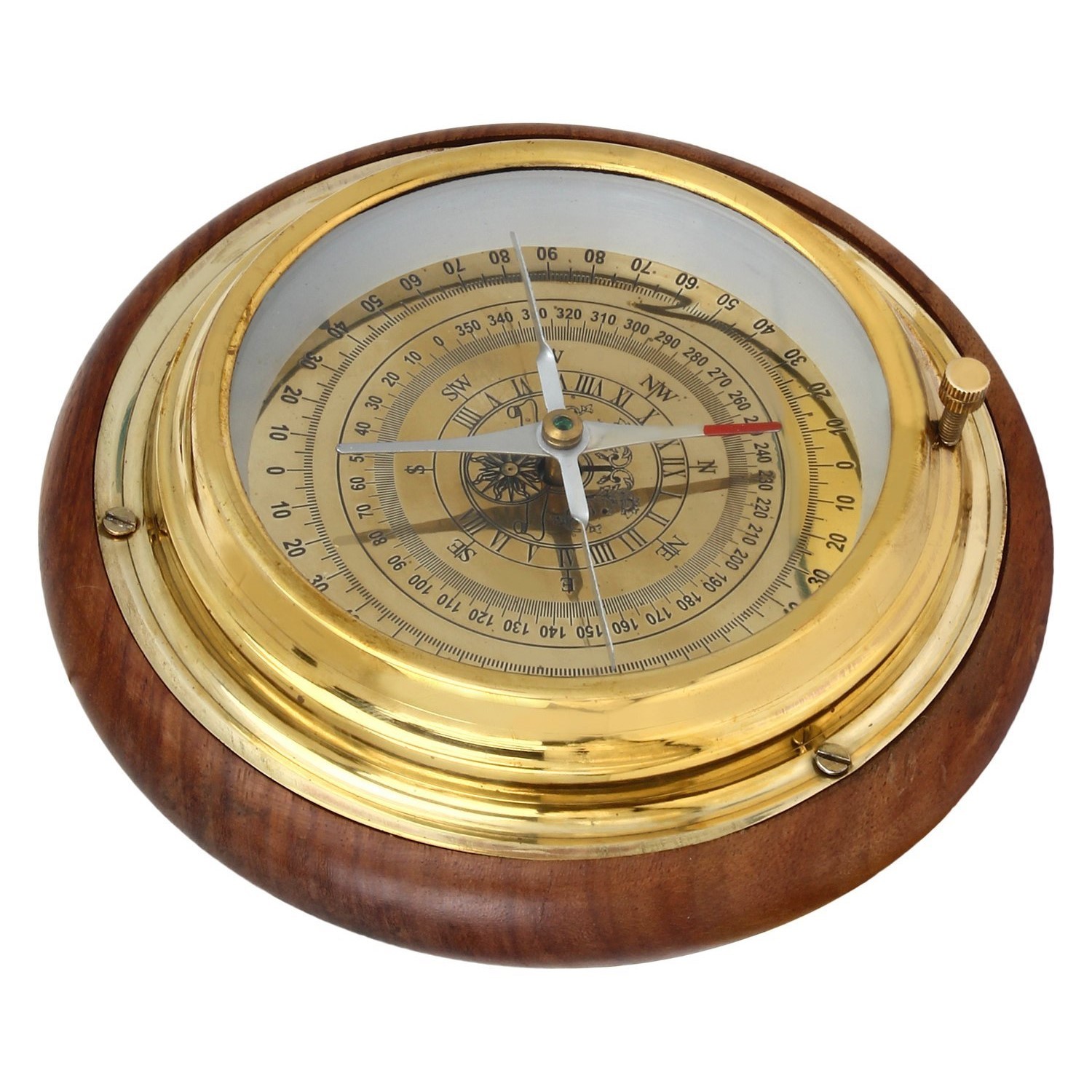 Brown Nautical Brass Desktop Compass