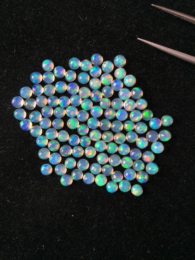6mm Ethiopian Opal Round Cabochon Loose Gemstones Grade: Aaa