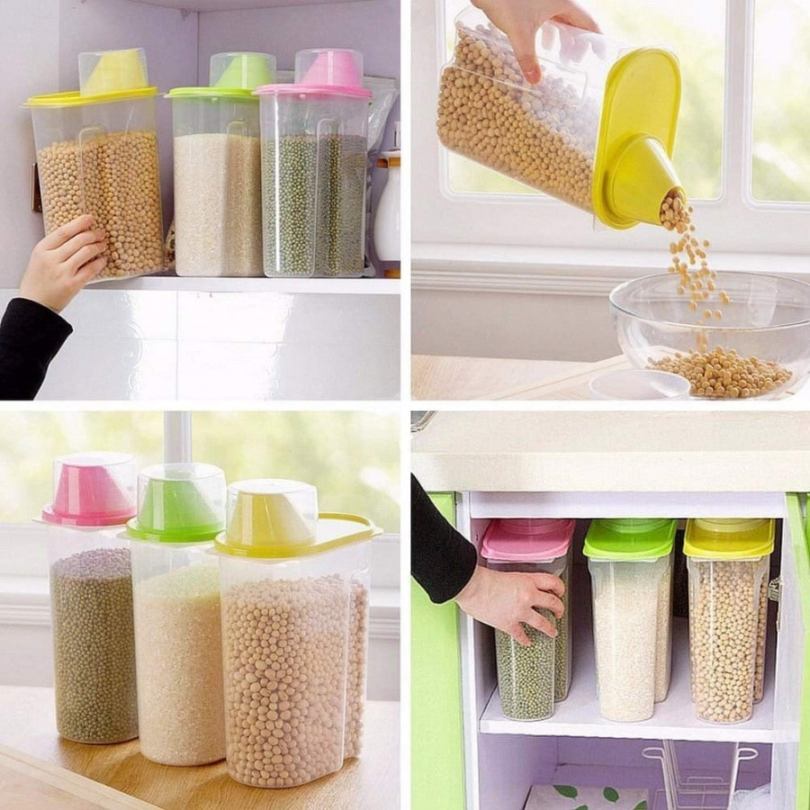 Cereal Dispenser Jar Storage Container Box With Lid