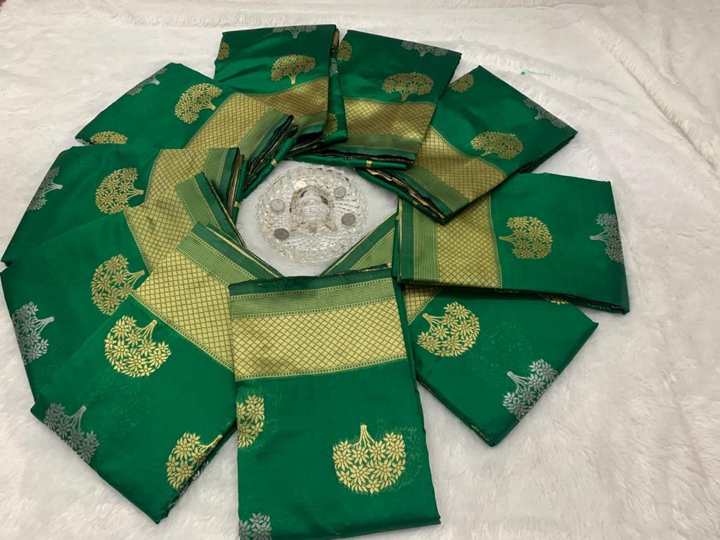 Saree - Soft Lichi Silk Fabric, Beautiful Rich Pallu & Jacquard Work | Multi-color, Traditional Style For All Seasons