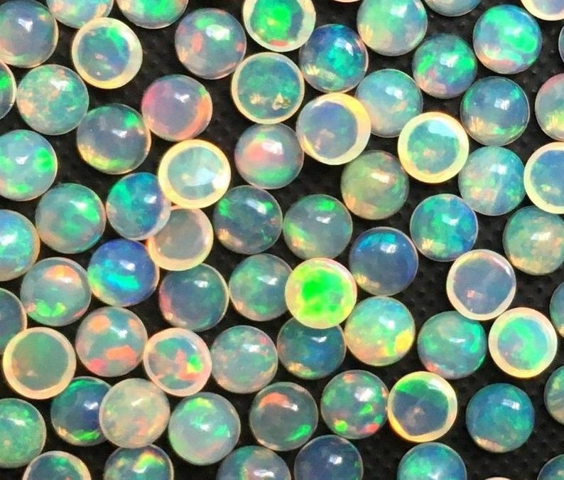 8mm Ethiopian Opal Round Cabochon Loose Gemstones Grade: Aaa