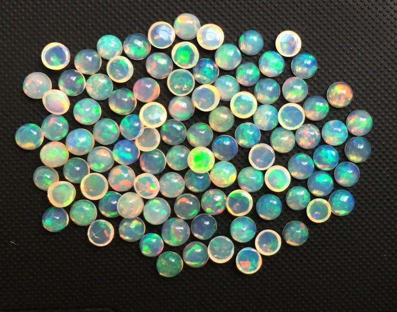 8mm Ethiopian Opal Round Cabochon Loose Gemstones Grade: Aaa