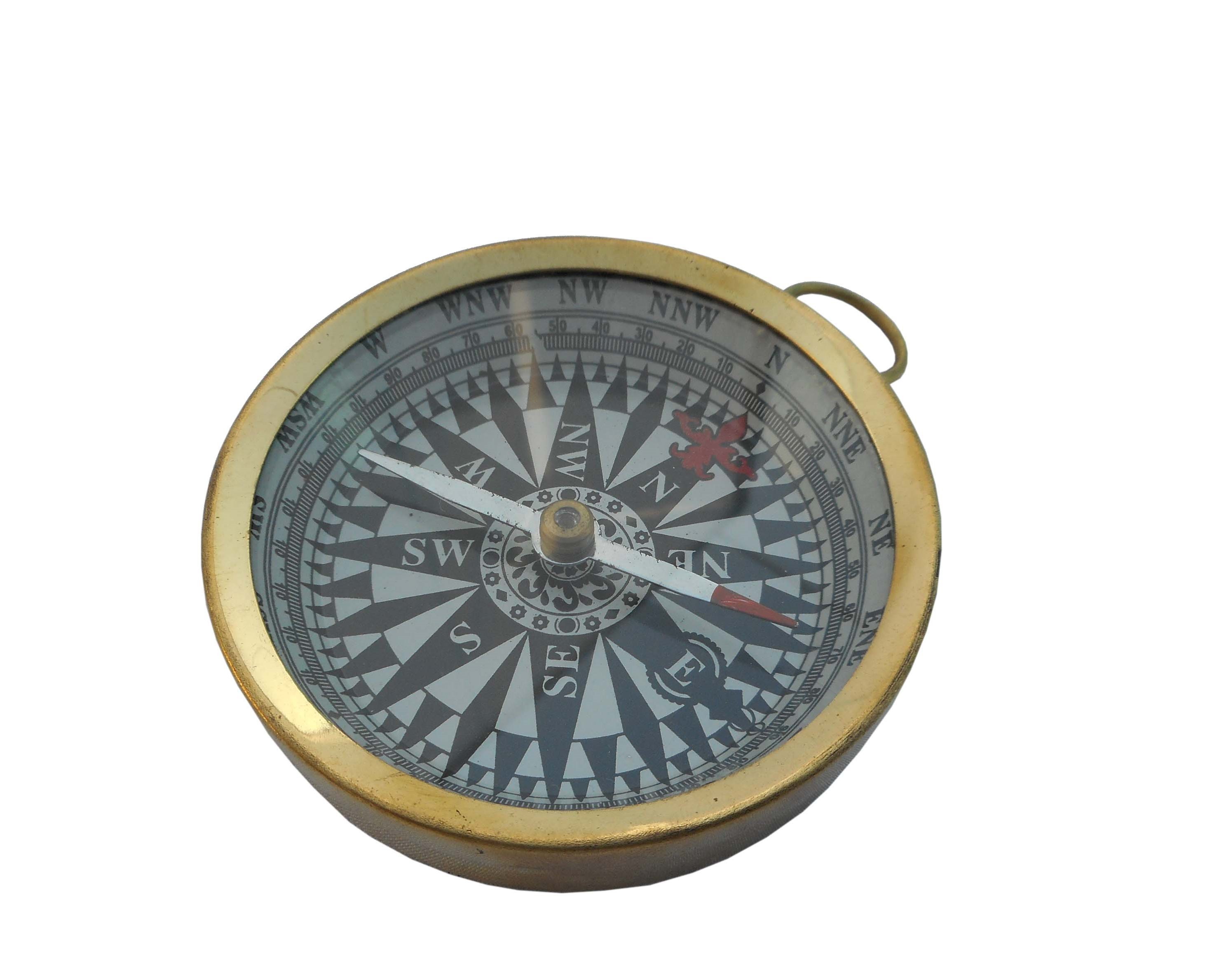 As Shown In Picture Nautical Brass Pocket Compass