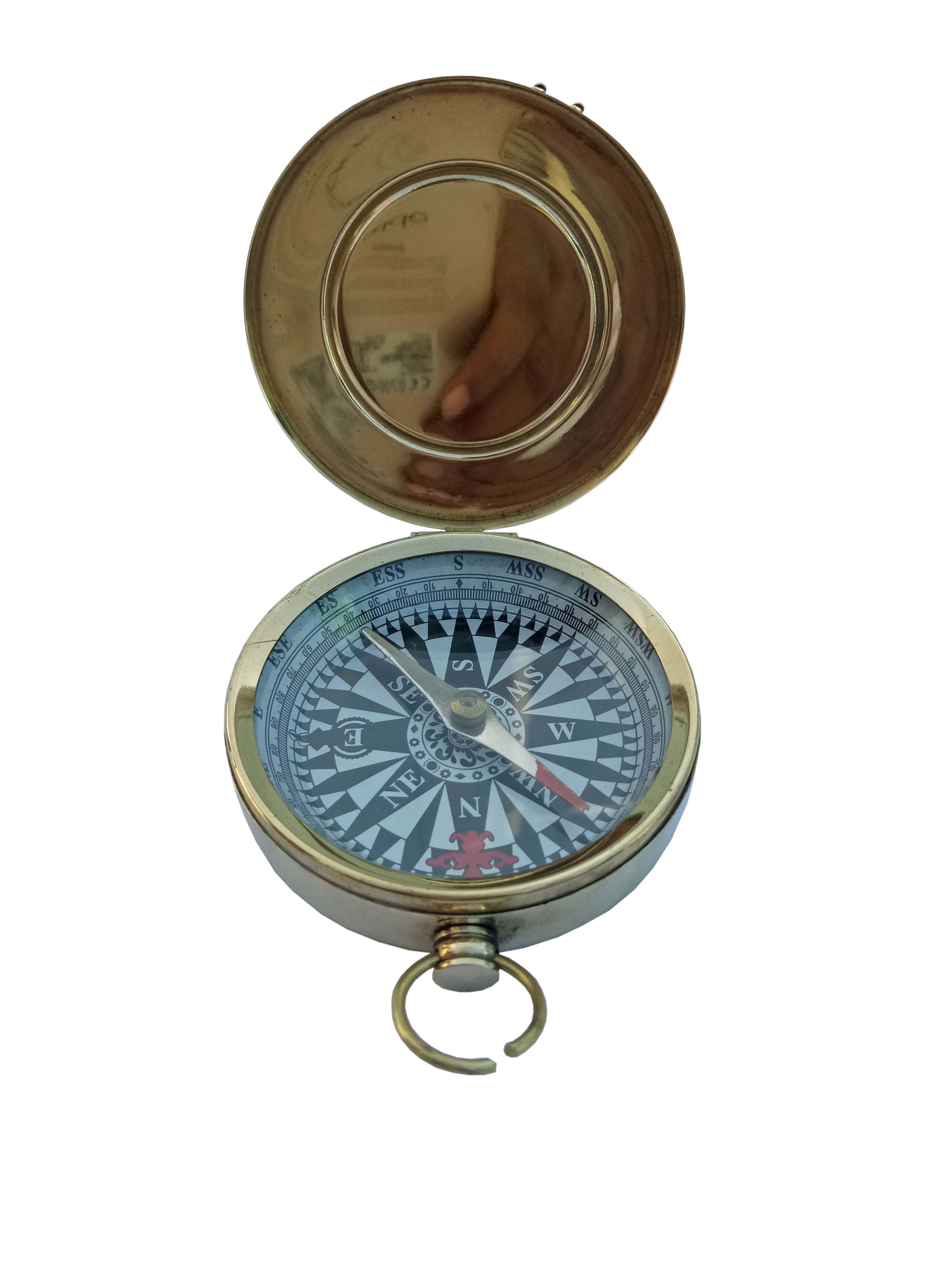 As Shown In Picture Nautical Flat Compass With Lid