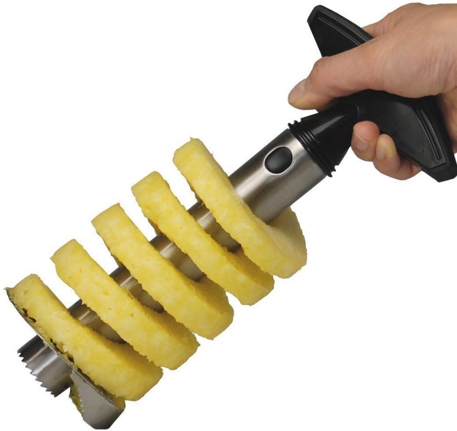Pineapple Cutter - Stainless Steel, 8-10 Inches | Efficiently Peels, Cores, And Slices Pineapples In 20-30 Seconds, 1-year Warranty