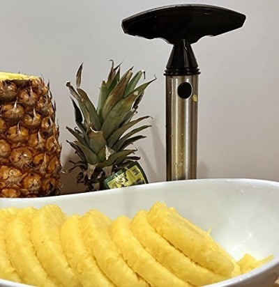 Pineapple Cutter - Stainless Steel, 8-10 Inches | Efficiently Peels, Cores, And Slices Pineapples In 20-30 Seconds, 1-year Warranty