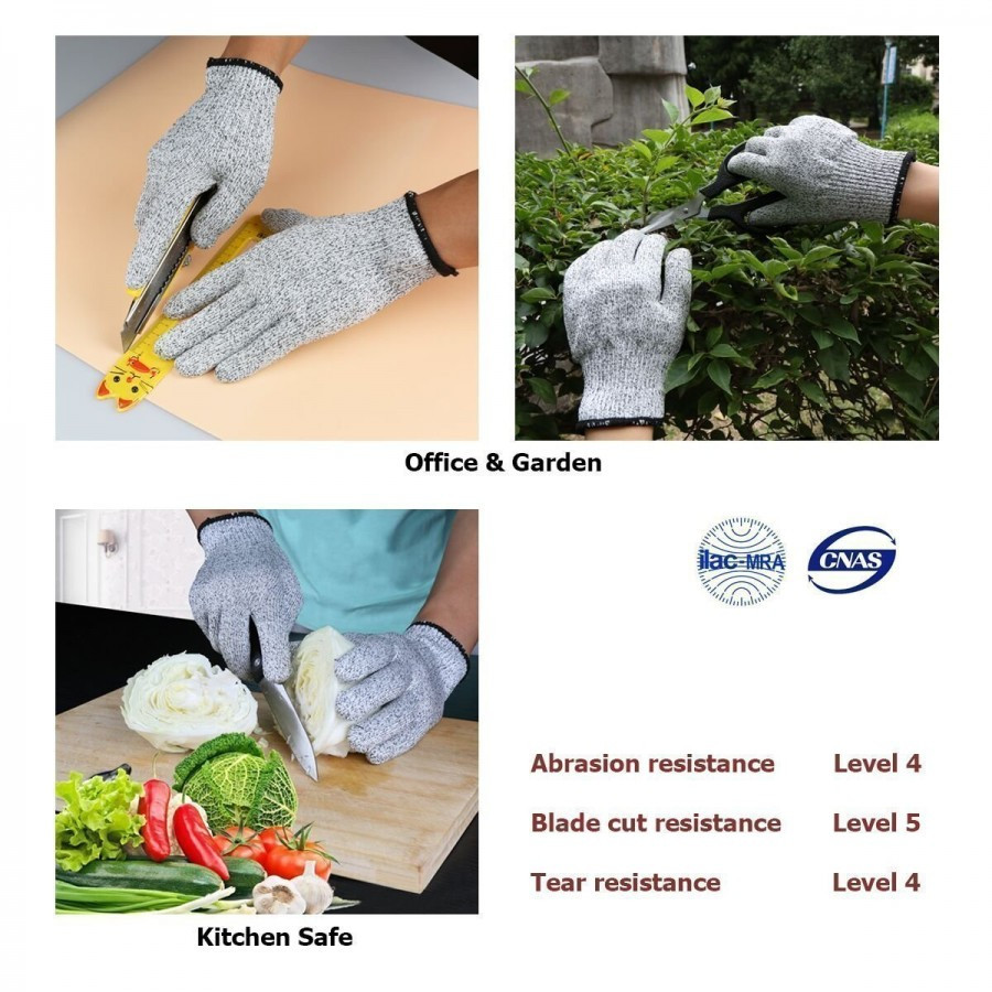 Cut Resistant Gloves - Hppe Material, Multiple Sizes, Gray Color, Cut Resistance Level 5 | Comfortable Fit, Superior Grip For Various Tasks