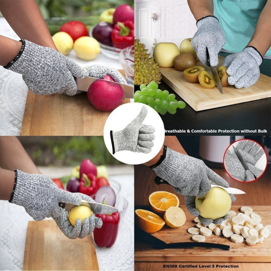 Cut Resistant Gloves - Hppe Material, Multiple Sizes, Gray Color, Cut Resistance Level 5 | Comfortable Fit, Superior Grip For Various Tasks