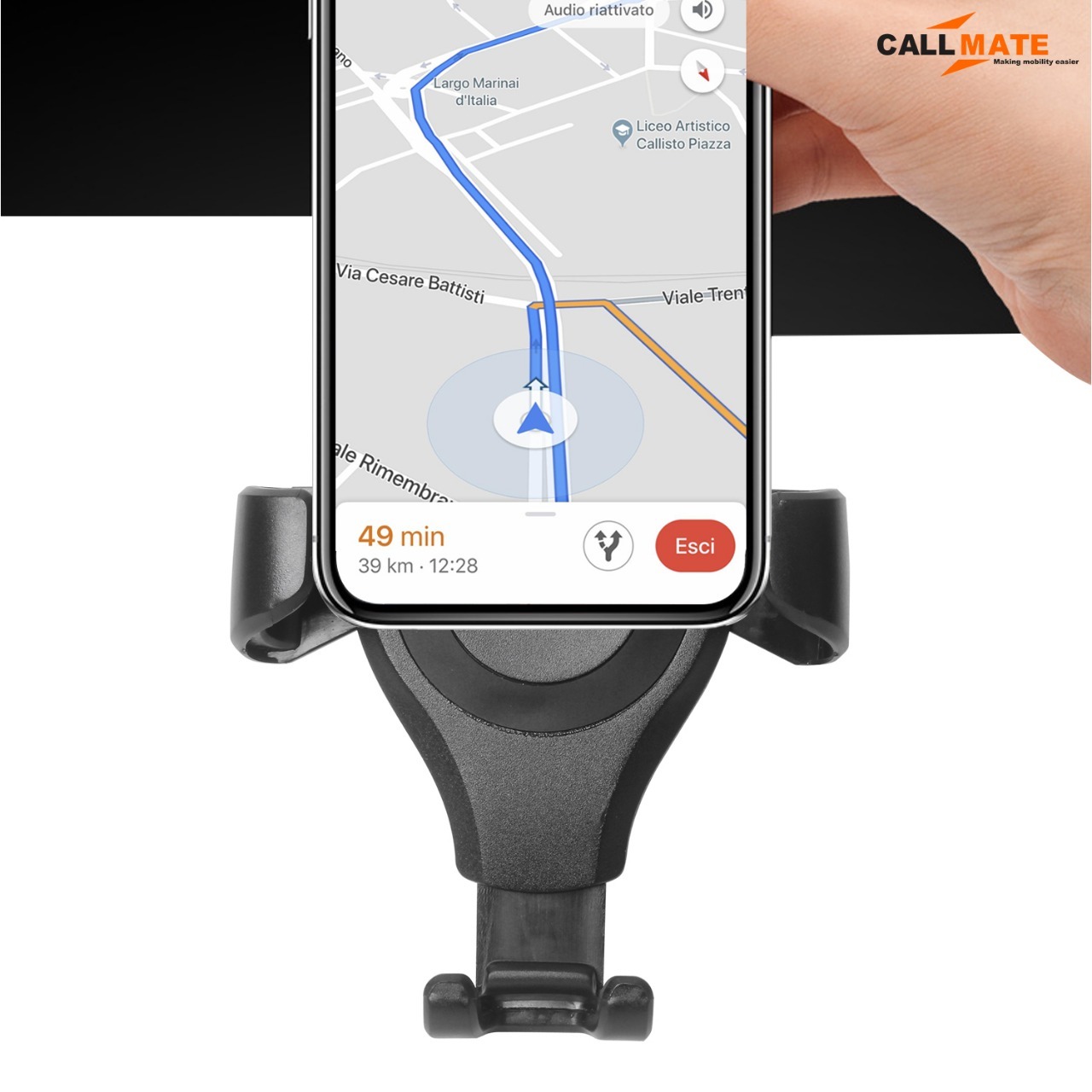 Car Mount Mobile Holder - Pvc Material, Black Color | 6 Months Warranty, Fits All Vehicle Types