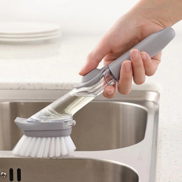 Decontamination Cleaning Brush - Pp Plastic, 13x6x5 Cm, Blue & White, Dishwasher Safe, Ergonomic Grip, Medium Stiff Nylon Bristles