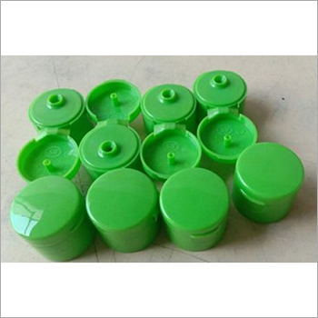 Green Plastic Flip Top Cap - PP Material, 25 mm Size, Pink Color, Round Shape - Embossed Logo, Fine Neck Finish, Recyclable Design