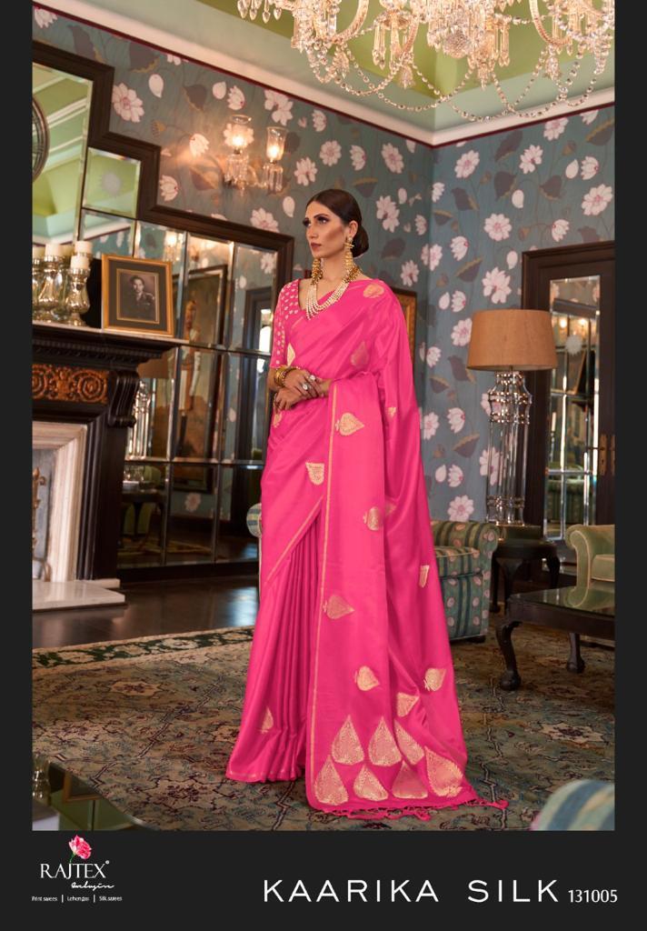 Multi Color Rajtex Kaarika Satin Weaving Silk Designer Printed Saree Catalog
