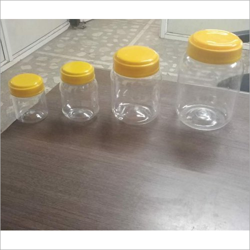 पारदर्शी पालतू प्लास्टिक गोल जार