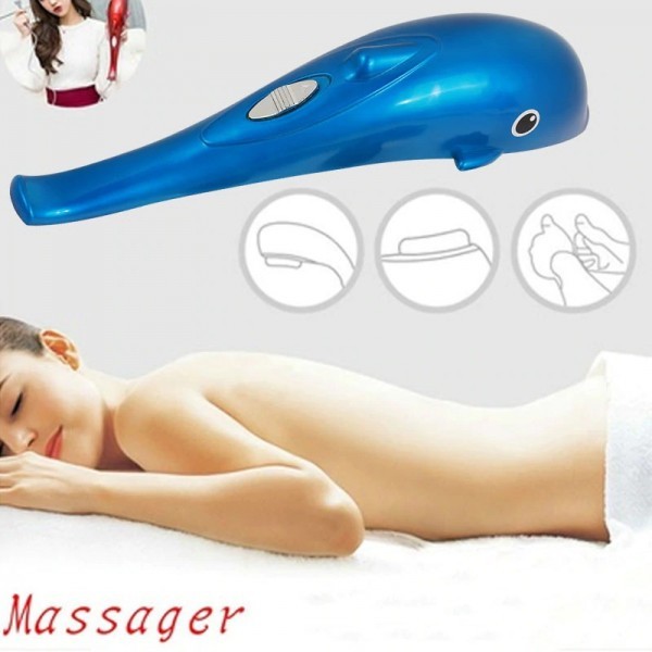 Dolphin Massager - Abs Plastic, 250 X 100 Mm, Red | Handheld, Usb Powered, 3 Massage Modes, Ergonomic Design For Back, Neck & Shoulder Relaxation