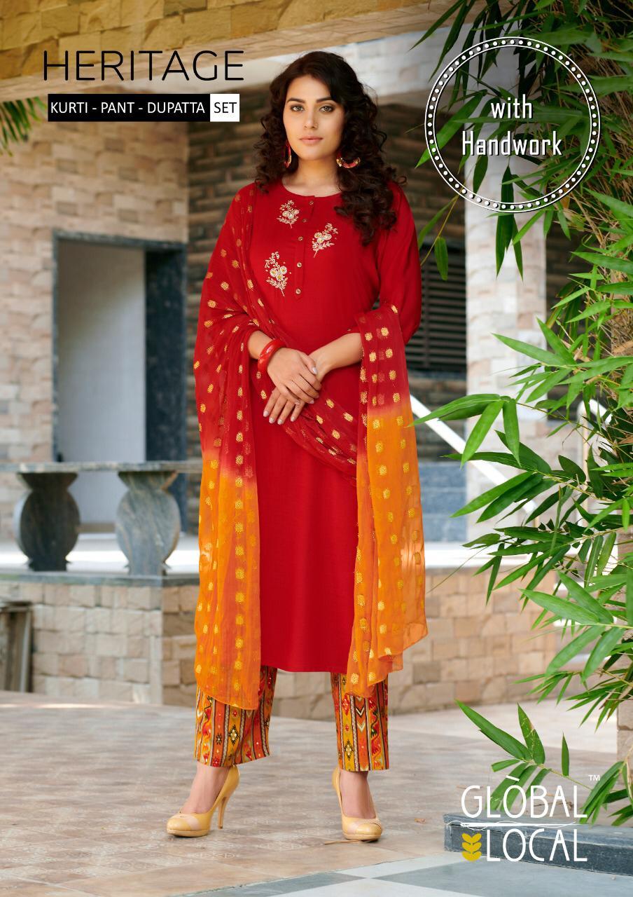 Dry Cleaning Heritage Designer Rayon Handwork Kurtis 3 Pics
