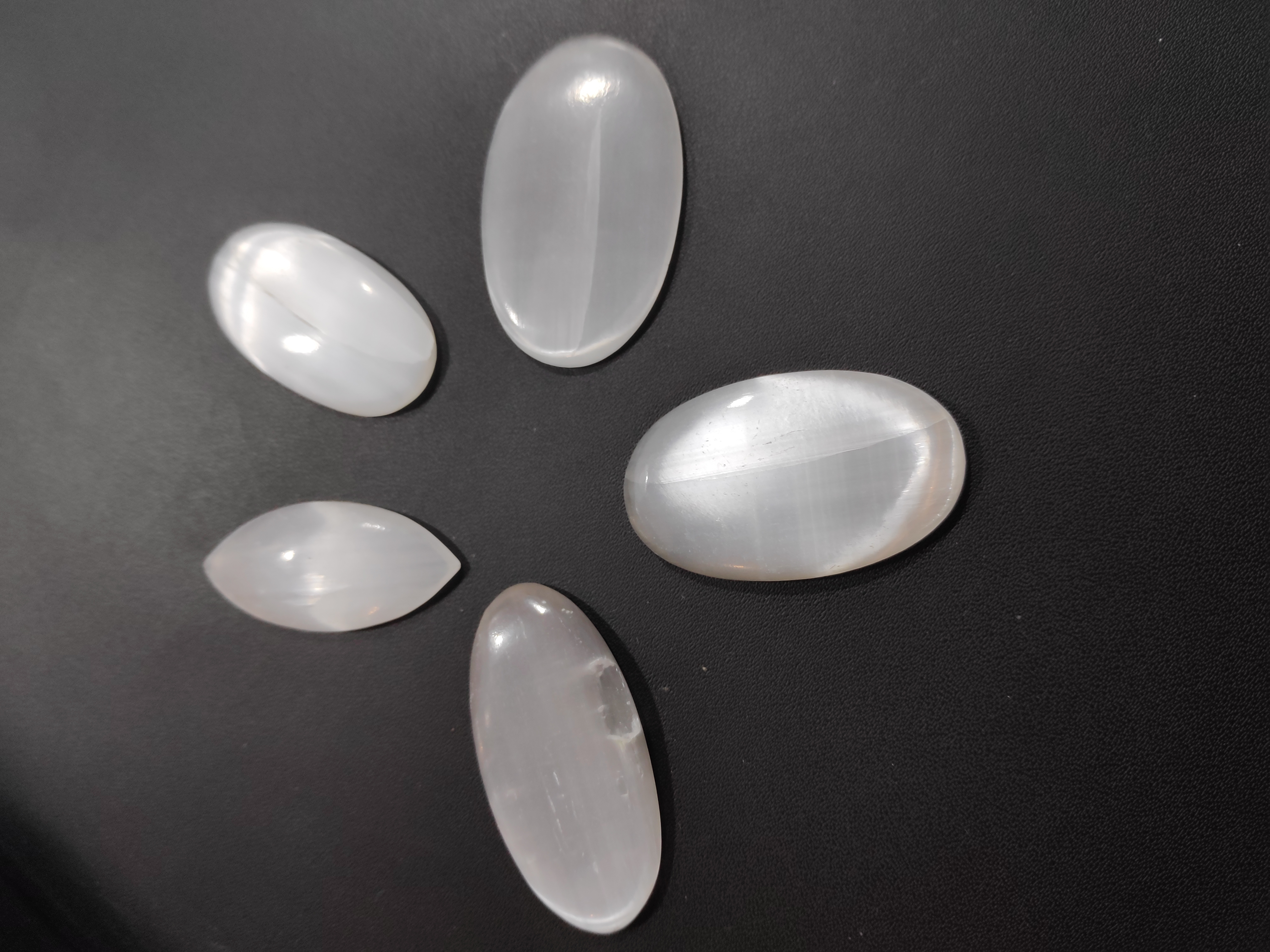 Selenite Caboshon Stone