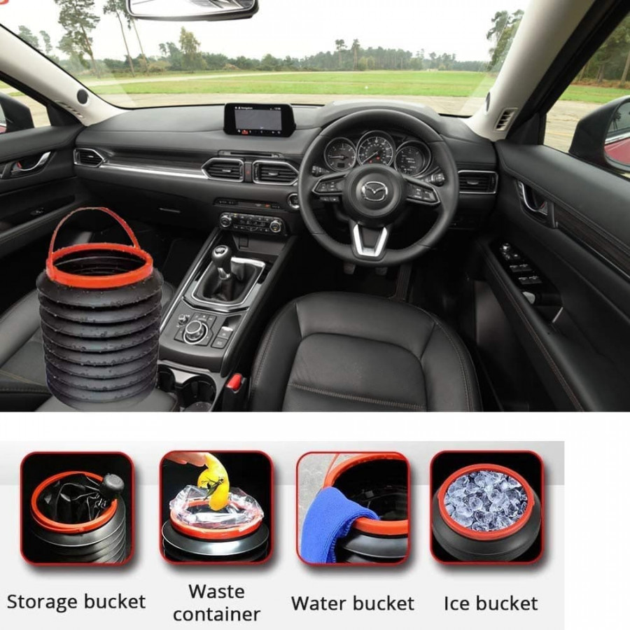 Soft Fiber Mop Cloth 4l Collapsible Car Dustbin