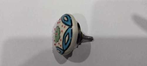 Ceramic Knob - 1.5 Inches, Glossy White Finish | Round Screw-on Design, Modern Style