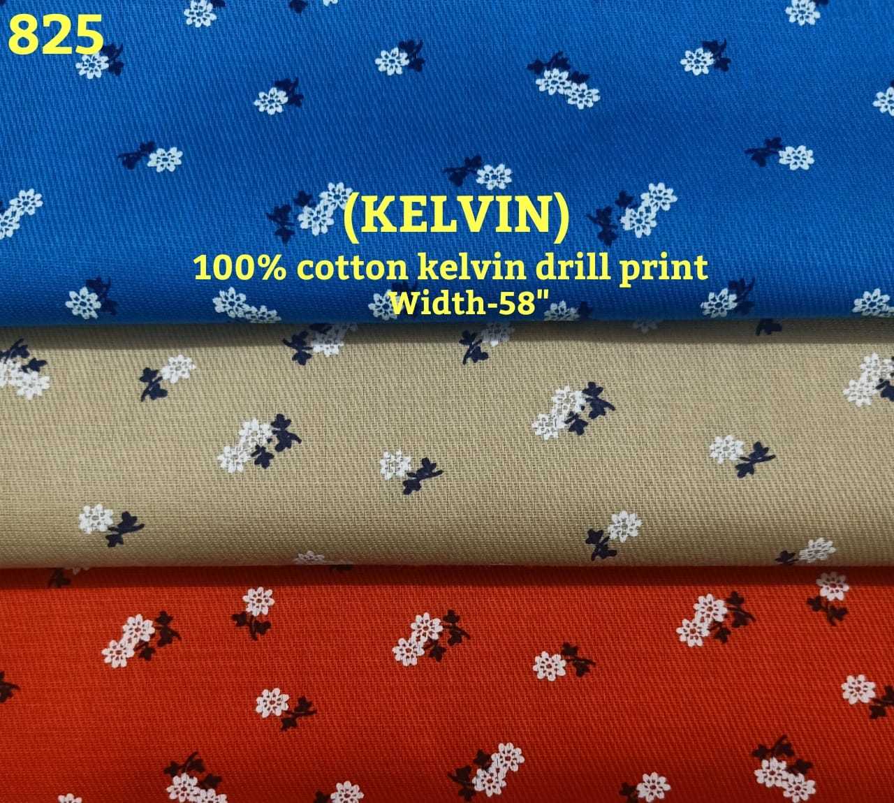 Kelvin Drill Print Shirting Fabric - 100% Cotton, 58 Inch Width, Shrink-resistant For Summer Wear