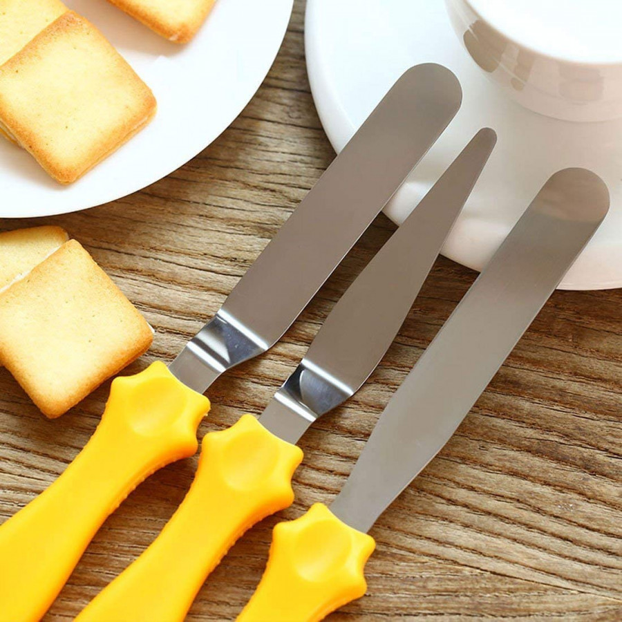 Steel Cake Icing Spatula 3 Pieces Set