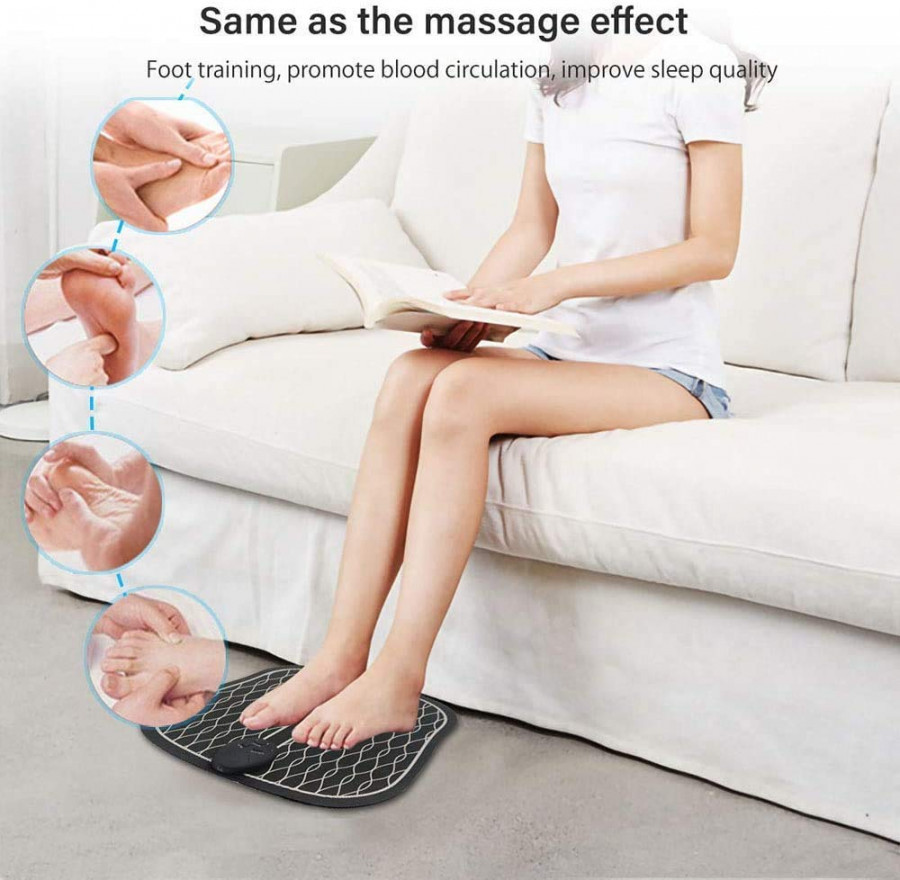 Foot Massager - Plastic/pu , 6 Modes, 10 Intensity Levels, 15-minute Auto Cycle | Stimulates Muscles, Improves Circulation, Foldable Design