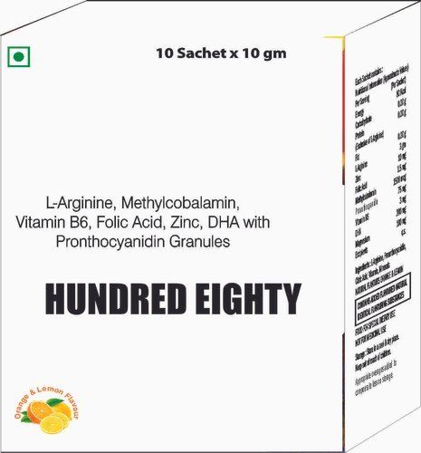 एल आर्जिनिन, मिथाइल कोबालामिन, विटामिन बी 6, फोलिक एसिड, जिंक, डीएचए प्रोथोसायनिडिन ग्रैन्यूल्स के साथ