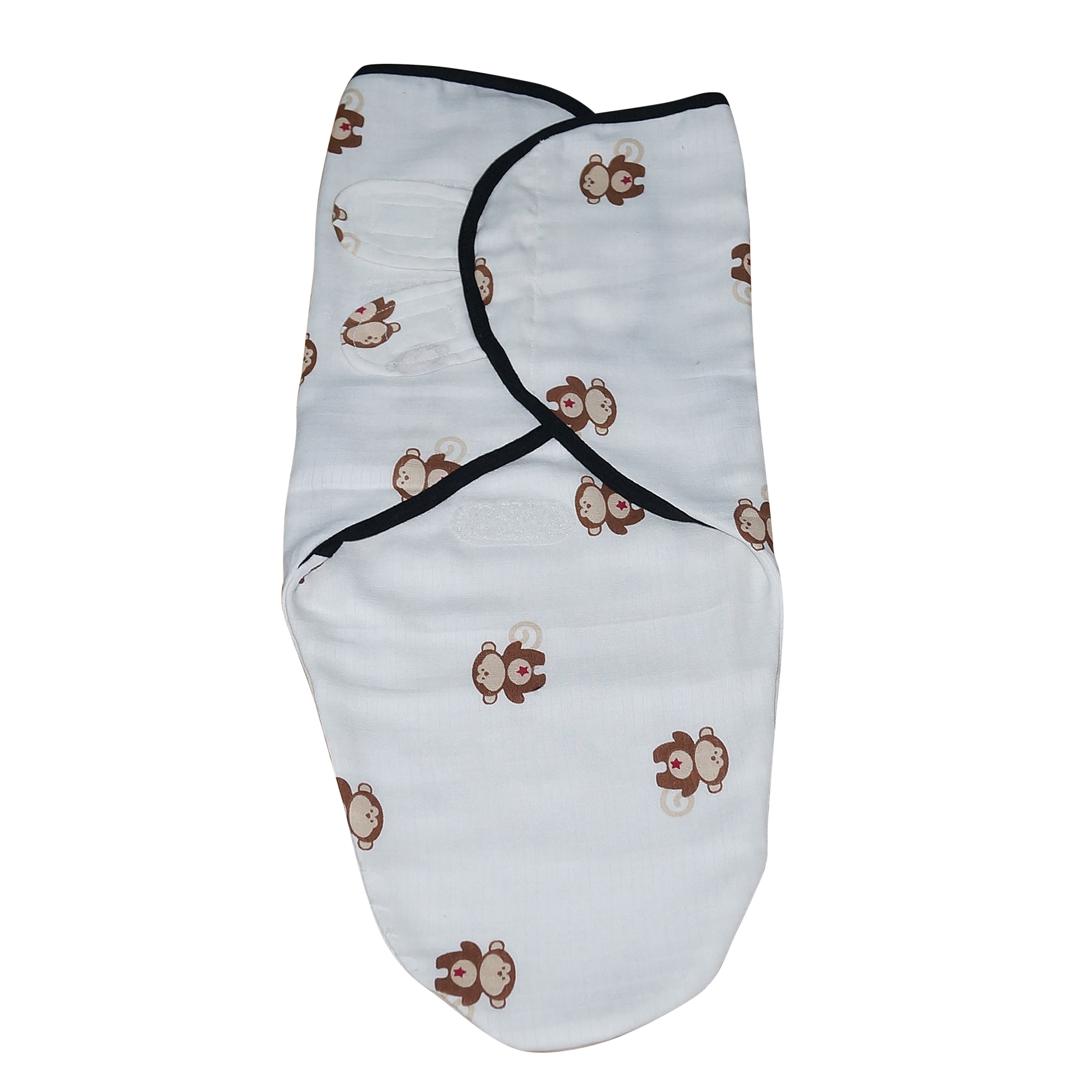 Pure Cotton Soft Adjustable Swaddle Wrap - 100% Cotton Material, Multi-designs | Womb Like Feel, Quick Velcro Closure, Ideal For 0-3 Months