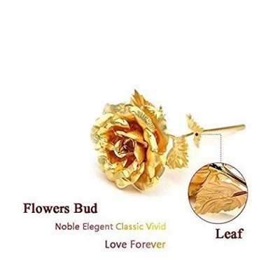 Golden Rose - 24k 99.9% Gold Leaf 10 Inches (25.5cm) Delicately Packaged In Elegant Gift Box For Lasting Beauty