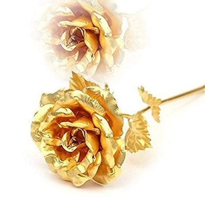Golden Rose - 24k 99.9% Gold Leaf 10 Inches (25.5cm) Delicately Packaged In Elegant Gift Box For Lasting Beauty