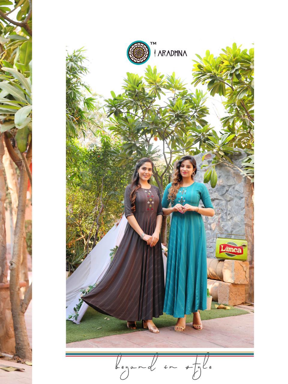 Simonaa Vol 1 Designer Heavy Rayon Stripes With Work (Liva Approved) Kurtis - Heavy Rayon, Sizes M(38)-2xl(44), 3-4th Sleeve, Printed Pattern | Quick Dry, Washable, Traditional Ethnic Wear
