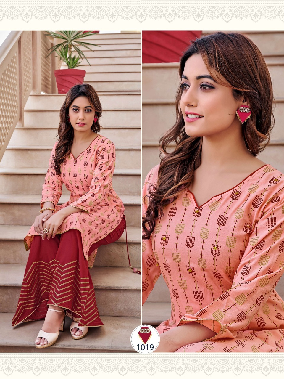 Dry Cleaning Privivah Vol 1 Designer Liva Rayon With Gold Printed Kurti With Bottom And Earring