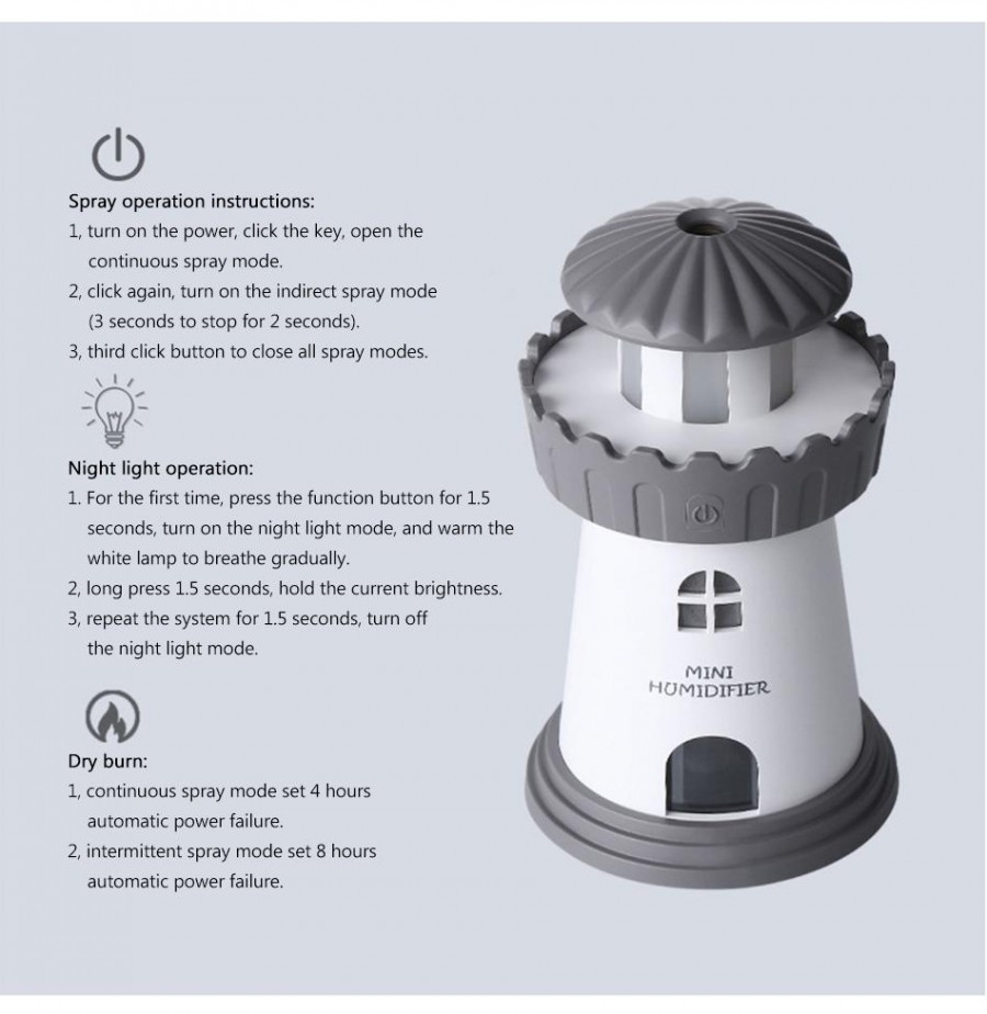 Soft Fiber Mop Cloth Lighthouse Humidifier