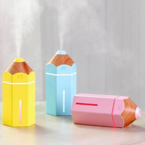 Pencil Humidifier - ABS + PP + Silica Gel, 3.14x5.98in Design | Fast Humidification, Aromatherapy Night Light Mode