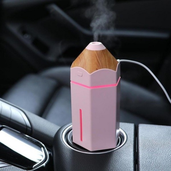 Pencil Humidifier - Abs + Pp + Silica Gel, 3.14x5.98in Design | Fast Humidification, Aromatherapy Night Light Mode