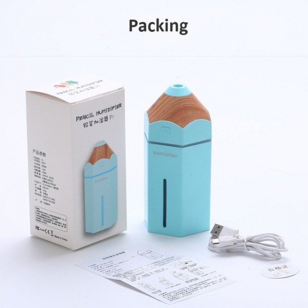 Pencil Humidifier - Abs + Pp + Silica Gel, 3.14x5.98in Design | Fast Humidification, Aromatherapy Night Light Mode