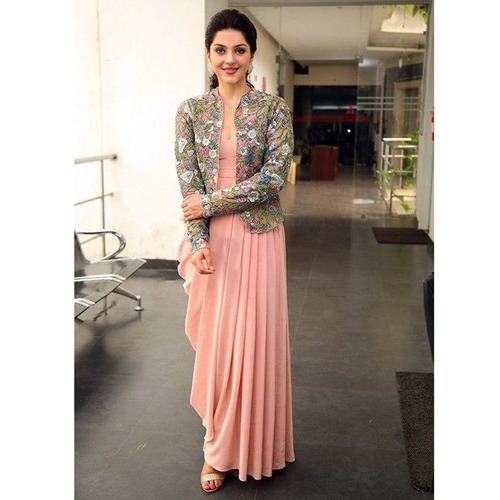 हैवी जॉर्जेट पार्टी और फेस्टिवल वियर प्रिंटेड गाउन बस्ट साइज़: 42 इंच (इंच)