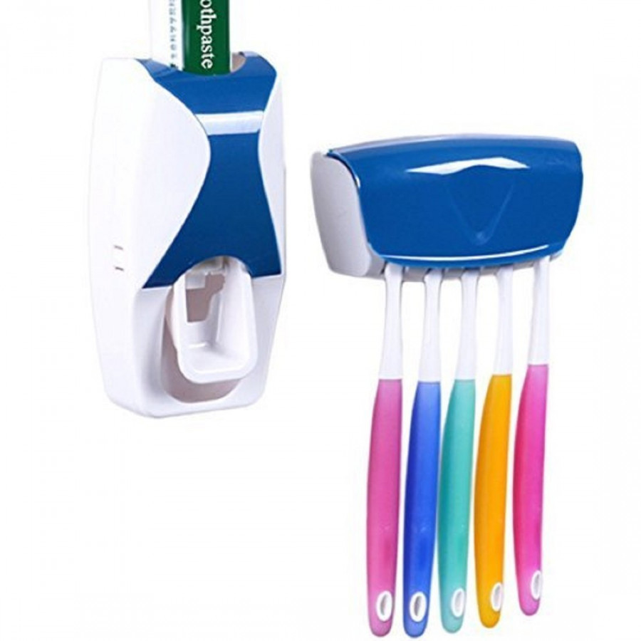 Automatic Toothpaste Dispenser - Food Grade Abs Plastic, Hygienic Dust-proof Toothbrush Holder Kit With Cover, Super Convenient And Waste-free