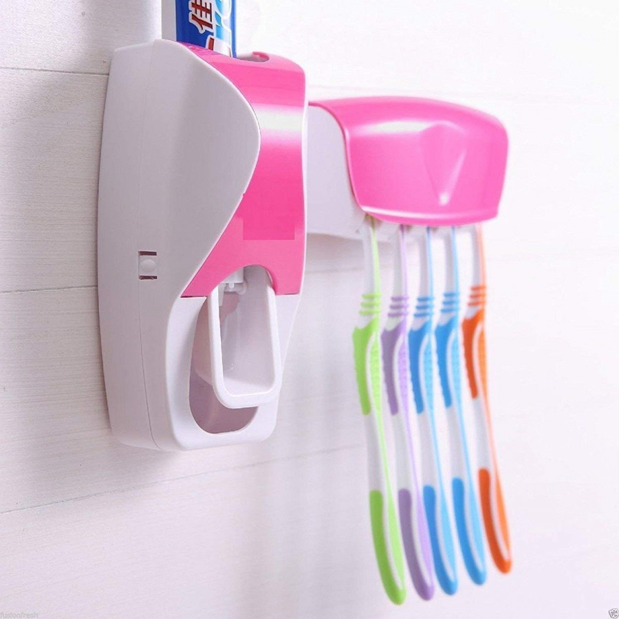 Automatic Toothpaste Dispenser - Food Grade Abs Plastic, Hygienic Dust-proof Toothbrush Holder Kit With Cover, Super Convenient And Waste-free