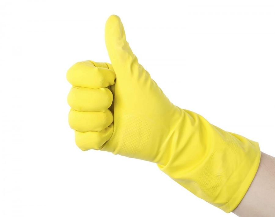 Rubber Gloves - Latex/rubber, One Size, Multicolor | Rolled Cuff, Reusable, Ideal For Gardening, Dishwashing, Cleaning, Household Chores