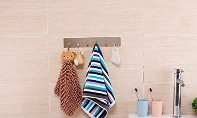 Soft Fiber Mop Cloth Six Piece Wall Hook Magic Sticker