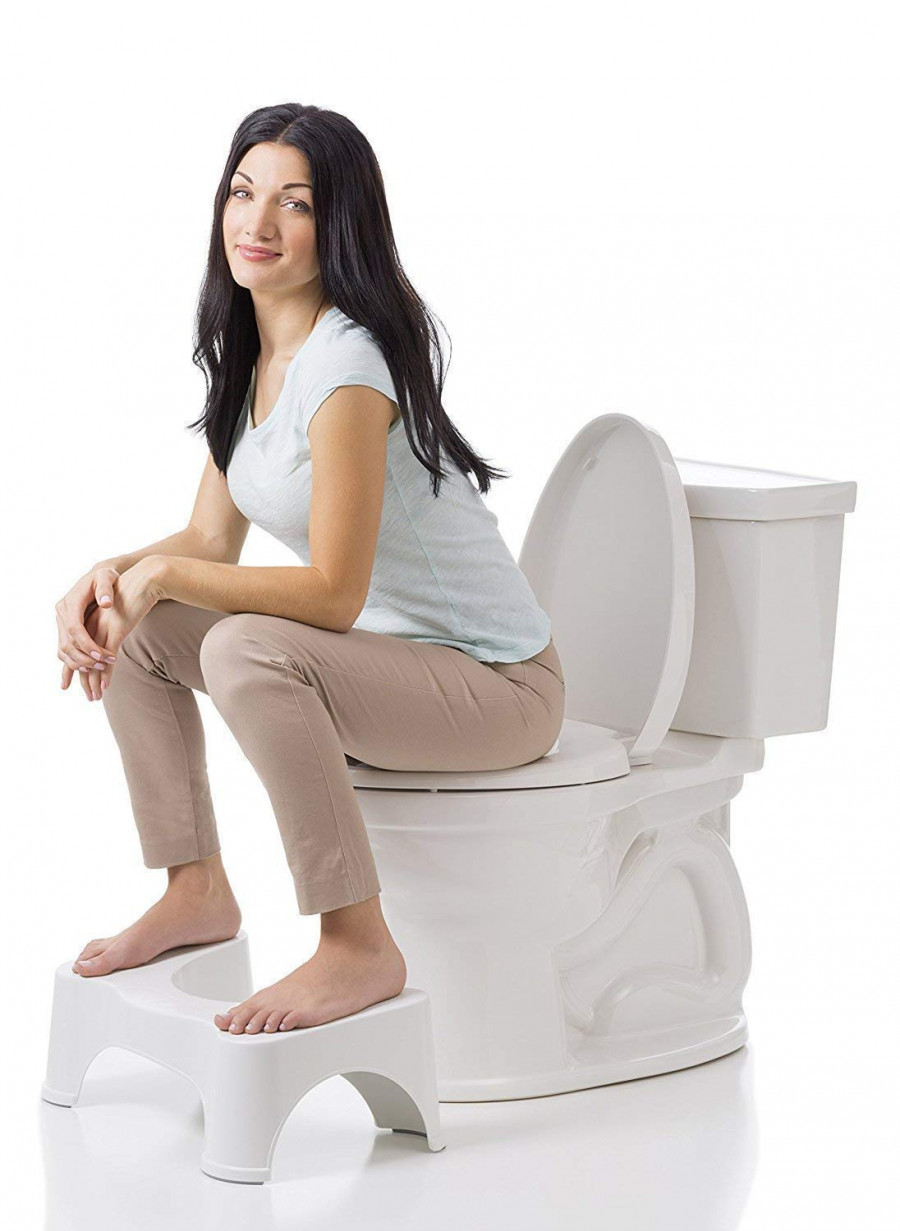 Squat Stool - Soft Fiber Mop Cloth, Stainless Steel Handle | Doctor Recommended, Family-friendly Guarantee, Enhanced Toilet Posture For Complete Relief