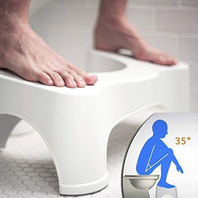 Squat Stool - Soft Fiber Mop Cloth, Stainless Steel Handle | Doctor Recommended, Family-friendly Guarantee, Enhanced Toilet Posture For Complete Relief