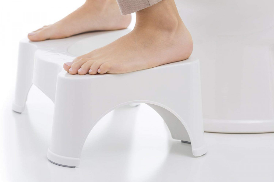 Squat Stool - Soft Fiber Mop Cloth, Stainless Steel Handle | Doctor Recommended, Family-friendly Guarantee, Enhanced Toilet Posture For Complete Relief