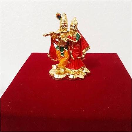 24K Gold And Silver Plated Radha Krishna Statue