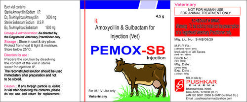 Amoxycillin Sulbactam for Injection (Vet.)