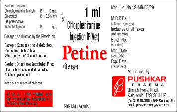 Chlorpheniramine Injection (Vet.)