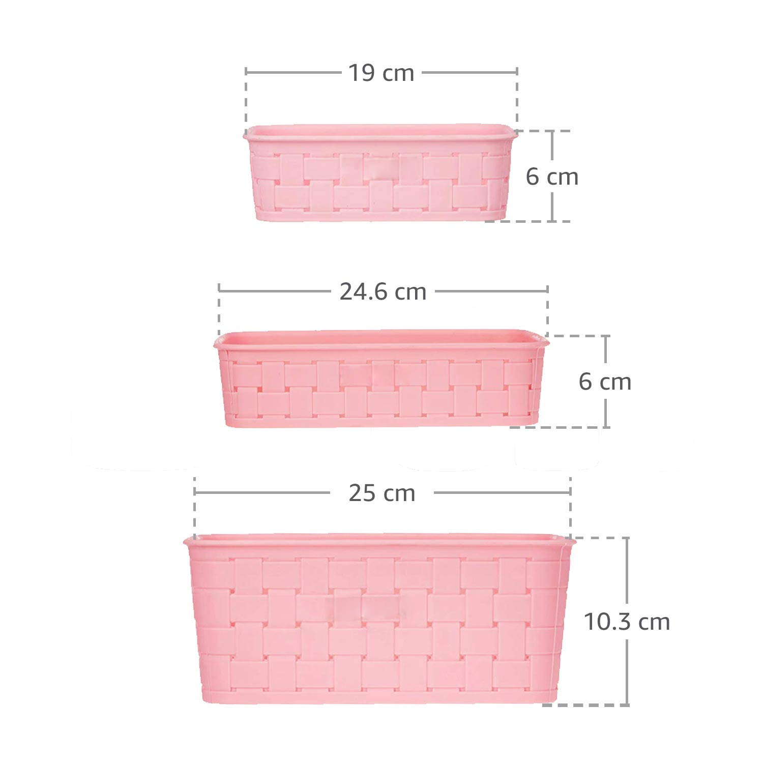 Pink 3 Pcs Smart Basket