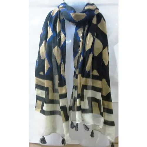 Fancy Poly Voile Printed Scarves With Fringes - Color: As Per Pic
