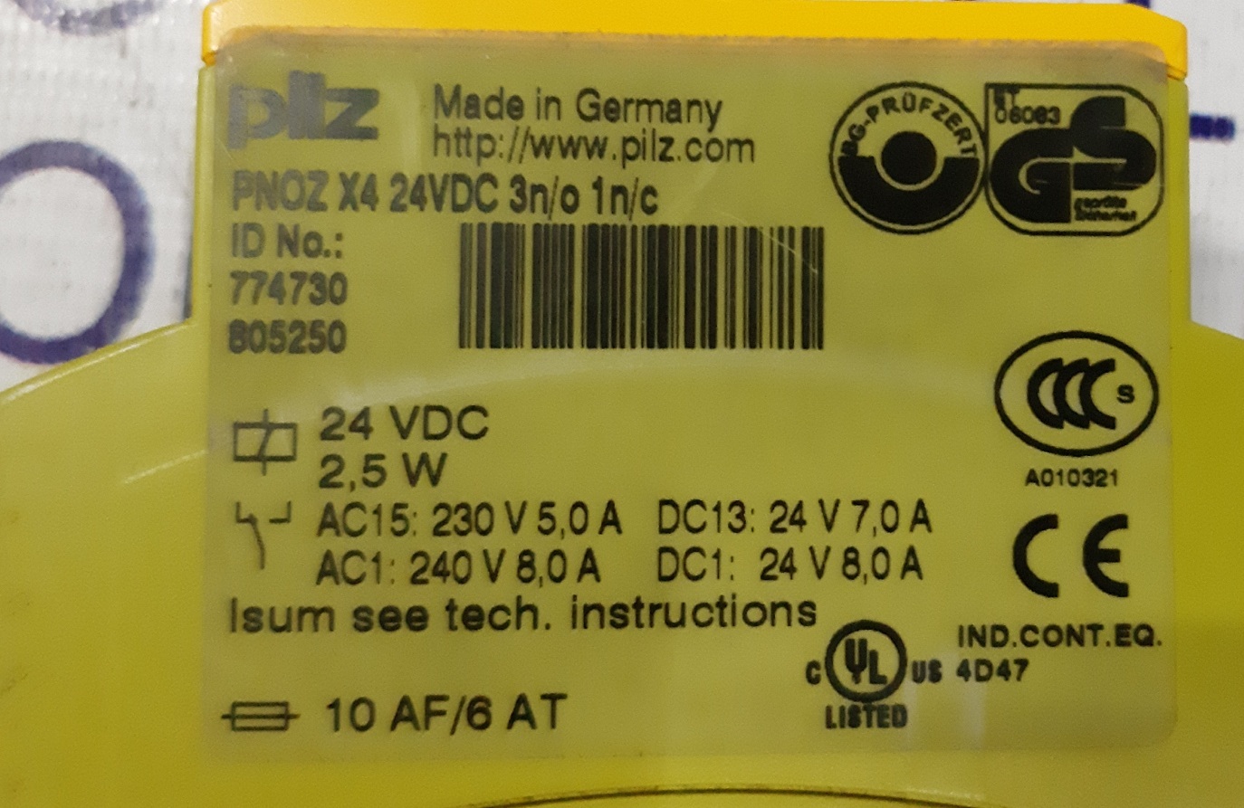 Pilz Safety Relay Module Pnoz X4 24vdc 3n/01n/c
